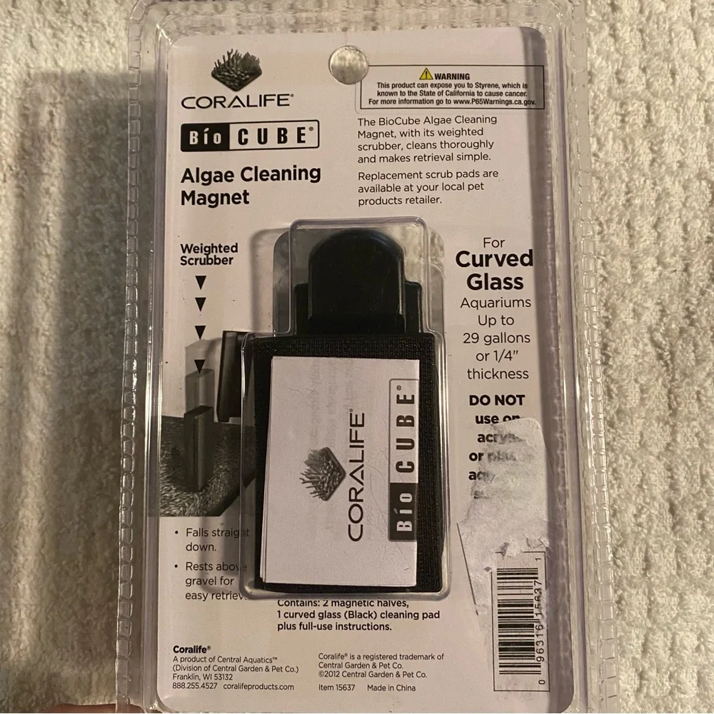 CoraLife BioCube Algae Cleaning Magnet for Curved Glass Fish Tanks/Aquariums